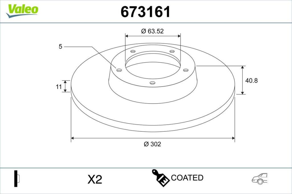 Disques de frein VALEO ref. 673161